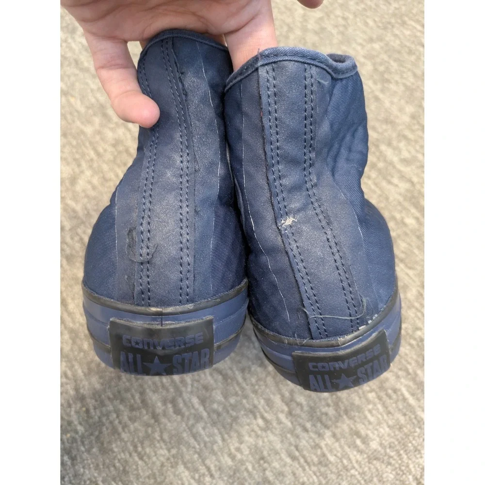 Converse Chuck Taylor All Star High Top Navy Blue‎ Textured Diamond Sneakers 6Y
